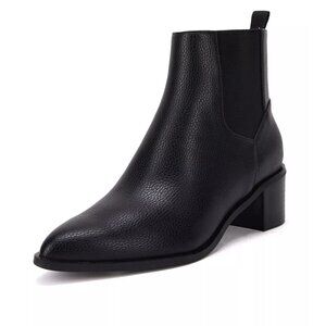 VETASTE Women Booties Pointed Toe Stacked Block Heel Ankle Boots Size 6